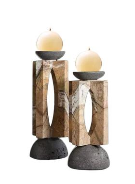 侘寂风中古风几何花器装饰品