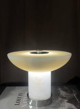 现代简约进口天然西班牙云石创意小台灯样板间售楼处卧室小众台灯