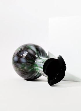中古风手工玻璃异形创意花器复古风样板间客厅疏离花瓶装饰品摆设