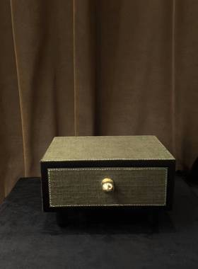 中古风复古风多功能实木首饰盒样板间售楼处书房小众收纳盒装饰品