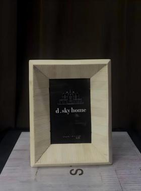 中古风复古风印度进口牛骨创意相框摆件样板间高端少众相框装饰品