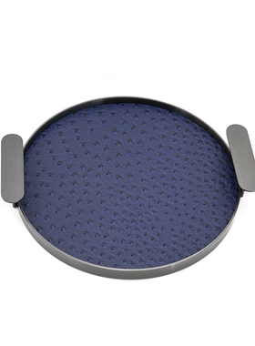 不锈钢+皮革现代简约客厅托盘