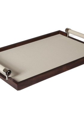 现代皮革纸巾盒样板间装饰品