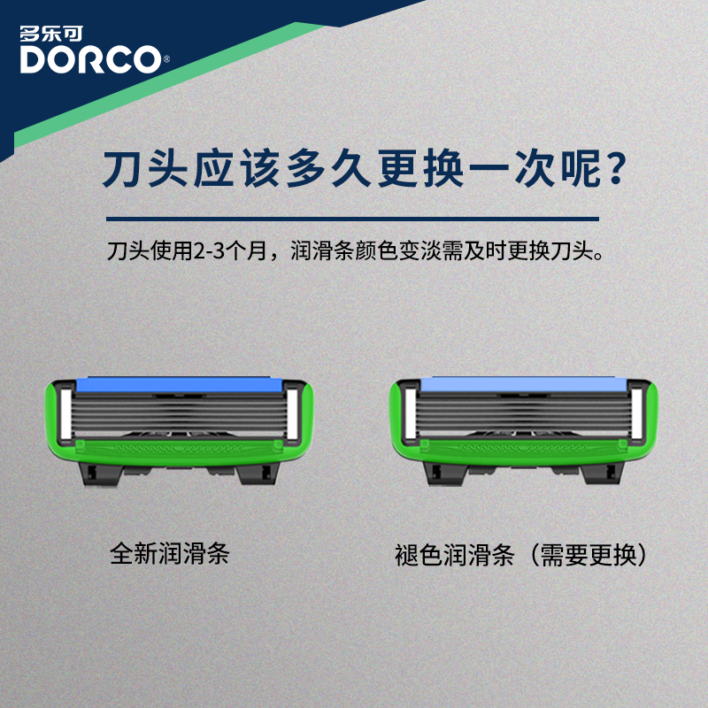 DORCO/多乐可韩国6层手动剃须刀头刮胡刀无刀架T14