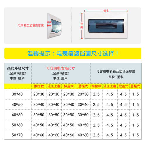 电表箱装饰画现代客厅简约配电箱电闸盒推拉遮挡箱免打孔晶瓷挂画 - 图2