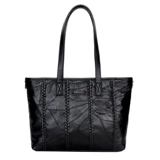 Плетеная модная вместительная и большая сумка на одно плечо, из натуральной кожи, в корейском стиле