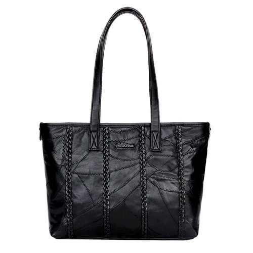 Плетеная модная вместительная и большая сумка на одно плечо, из натуральной кожи, в корейском стиле