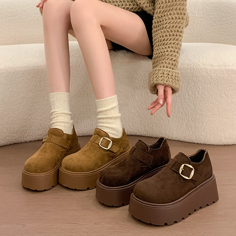 小个子松糕勃肯鞋女2025新款秋冬季复古百搭加绒厚底增高乐福棉鞋,淘宝优惠券,粉丝福利购,淘宝优惠卷
