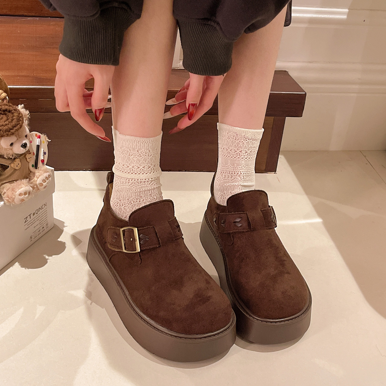 复古全包软底勃肯鞋女2026春季新款爆款小个子厚底大码41乐福单鞋,淘宝优惠券,粉丝福利购,淘宝优惠卷