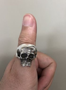 暗黑哥特手工925银戒指男女