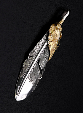 HorizonBlue情侣银手工羽毛吊坠