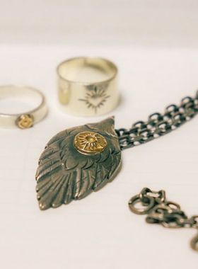 日本制925银18k点金台座飞鹰吊坠