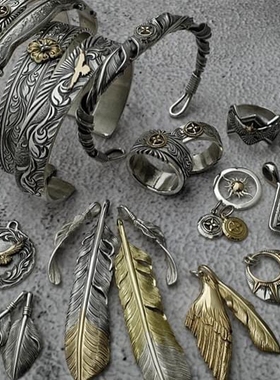 HorizonBlue925银18k金戒指