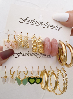ndy Black Earrings Set For Women Girls Y2K Colorful Resin Bu