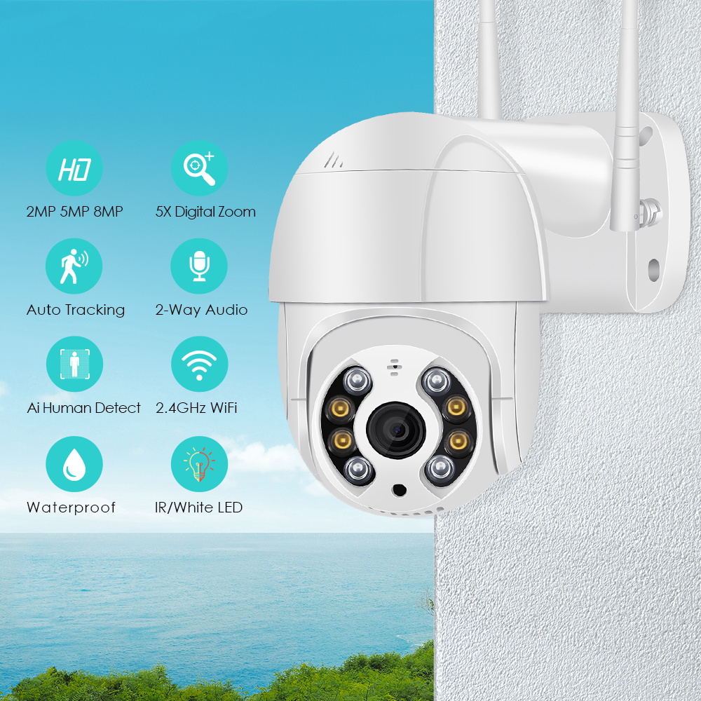 BESDER 4K 8MP 5MP Ultra HD PTZ IP Camera AI Human Detection - 图0