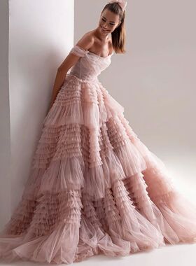 Sevintage Dusty Pink Long Prom Dresses Sweetheart Crumpled T