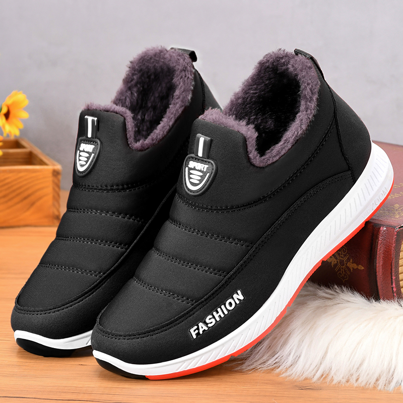 Winter Men Boots Warm Fur Snow Boots Slip on Casuals Sneaker - 图2