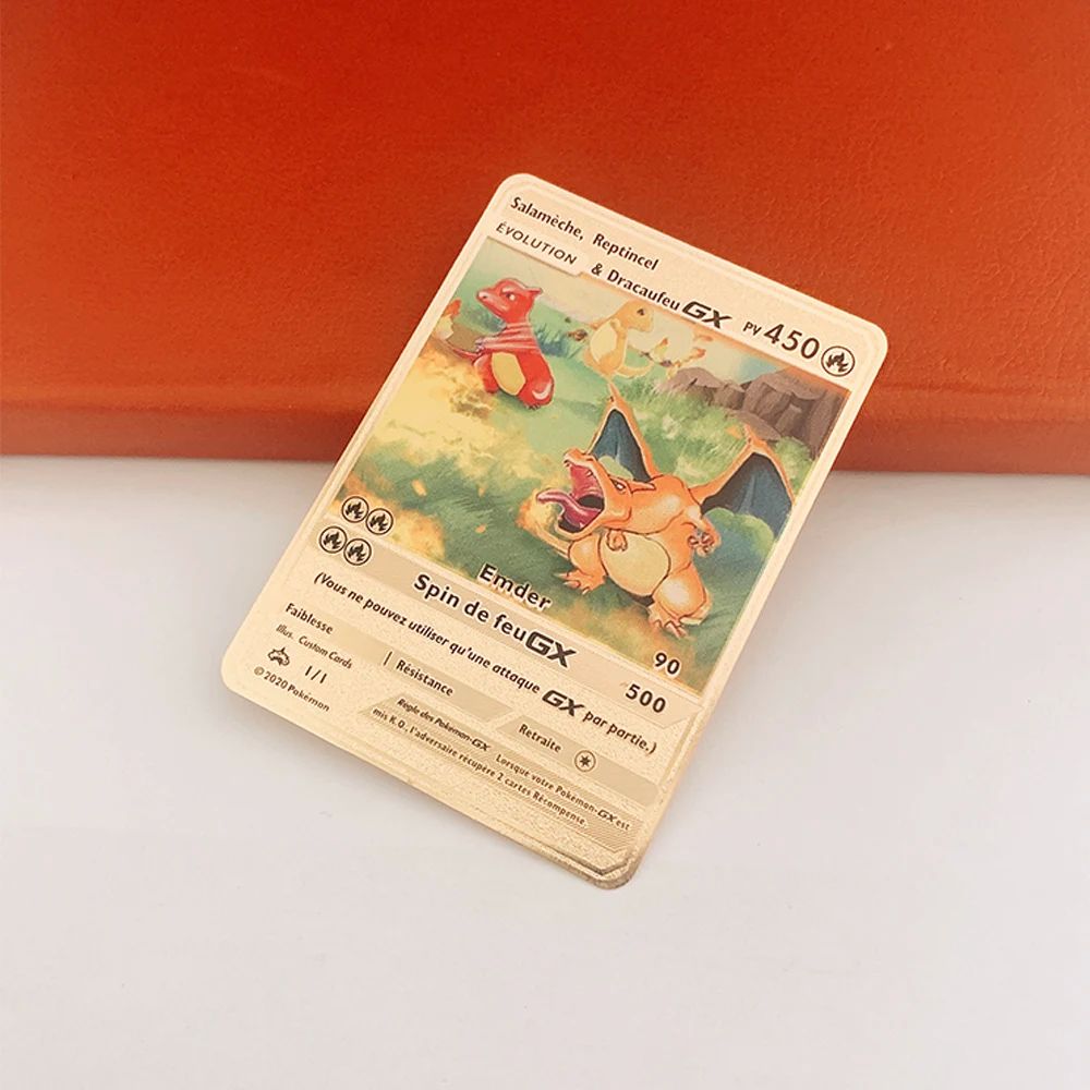 French Pokemon Gold Cards  V Max cartas Pokemon Metal metali - 图2