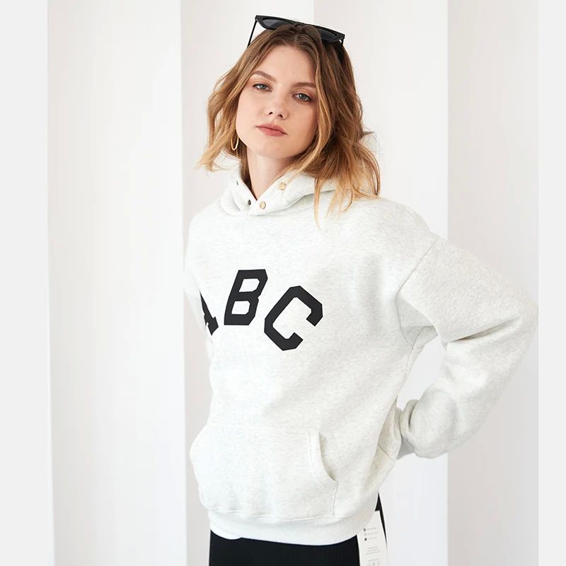 Oversized Fleece Hoodies Women Winter Setwear Vintage Hooded - 图1