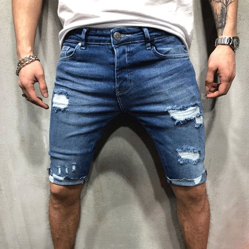 New Men shorts Jeans Short Pants Destroyed Skinny jeans Ripp-图3
