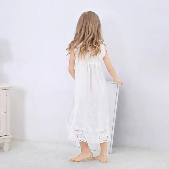 Toddle Girl White Nightdress Princess Dress Children Pajamas