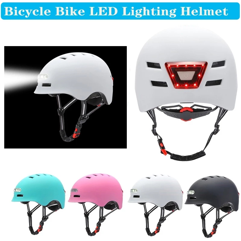 Bicycle Cycling Helmet Llluminated Warning Light Helmet Moto - 图1