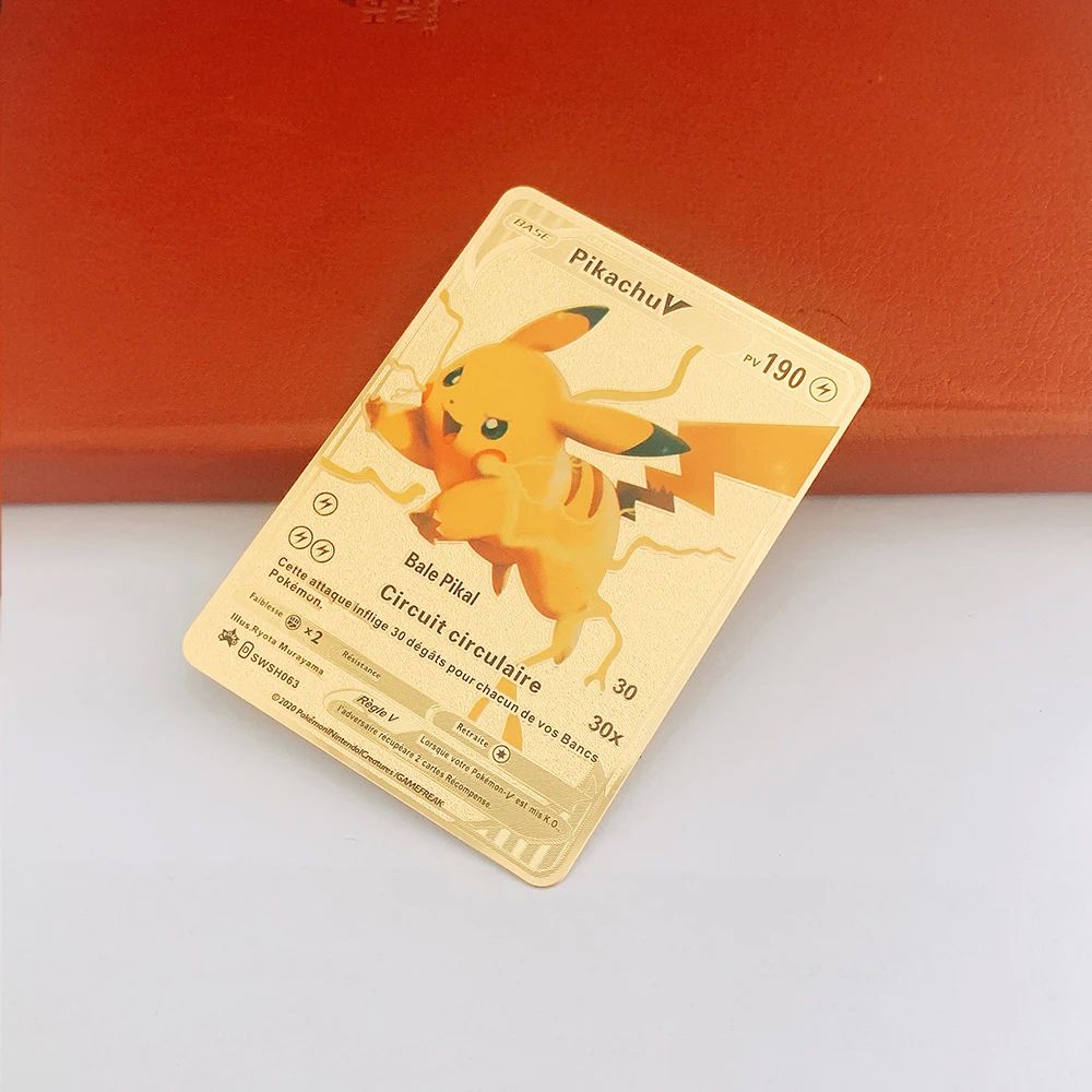 French Pokemon Gold Cards  V Max cartas Pokemon Metal metali - 图0