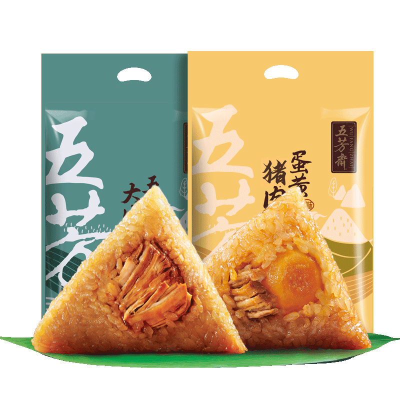 五芳斋蛋黄肉粽量贩装嘉兴大粽子肉粽子团购端午节礼品早餐猪肉粽