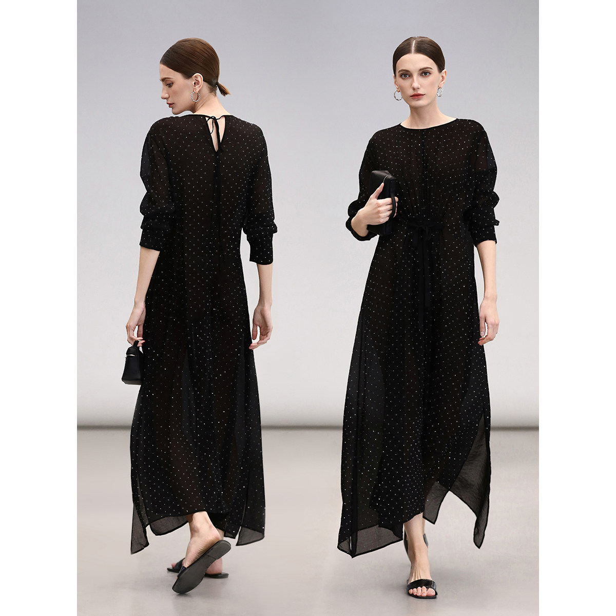 COCOBELLA[璀璨星河]烫钻肌理感夏连衣裙吊带裙两件套长裙FR7062,淘宝优惠券,粉丝福利购,淘宝优惠卷