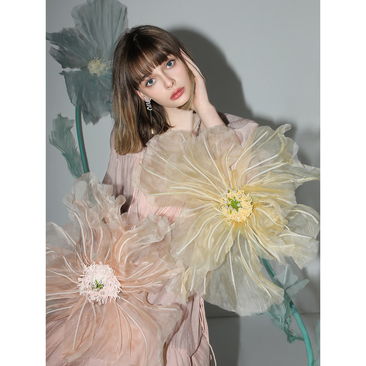 COCOBELLA流苏飘带荷叶大摆莱赛尔连衣裙吊带裙两件套FR7028-2,淘宝优惠券,粉丝福利购,淘宝优惠卷