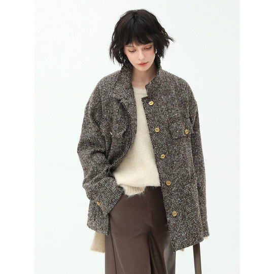 COCOBELLA sequin floral yarn raw edge jacket