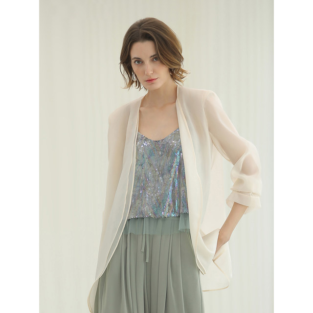 COCOBELLA ເສື້ອກັນແດດສອງຊັ້ນ micro see-through suit
