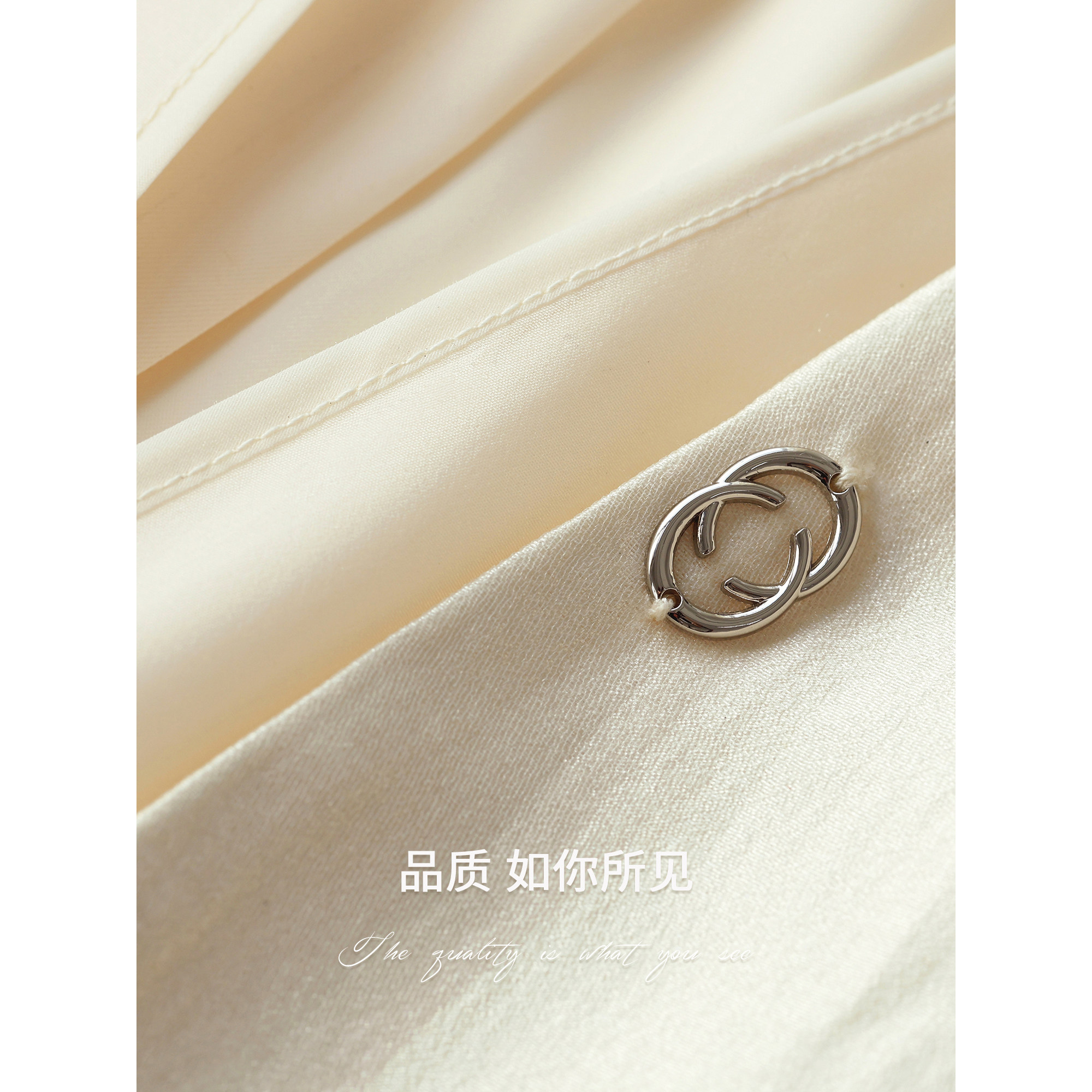 COCOBELLA简约人丝无领假两件西装女春夏裸领通勤外套SI533B-2