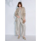 COCOBELLA ໂສ້ງຂາຍາວ linen pleated ແອວສູງ