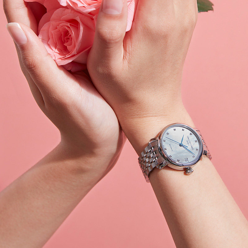 瑞士腕表艾米龙官方正品莱蒙系列贝母镶钻时尚自动机械女士手表 瑞士腕表艾米龙官方正品莱蒙系列贝母镶钻时尚自动机械女士手表