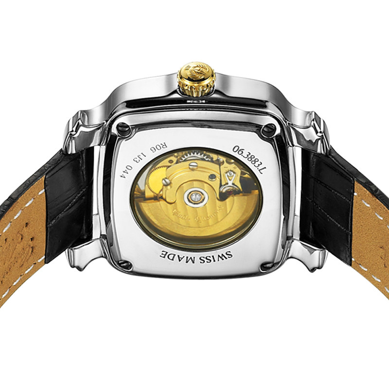 瑞士艾米龙官方正品明珠系列镶钻鳄鱼皮带机械女表