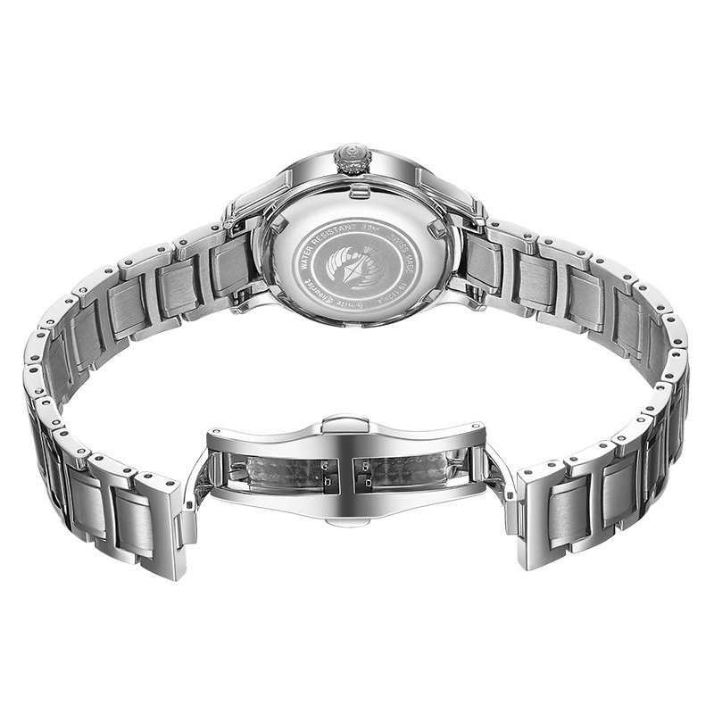 瑞士腕表艾米龙传承系列钢带镶钻女士手表自动机械手表女表