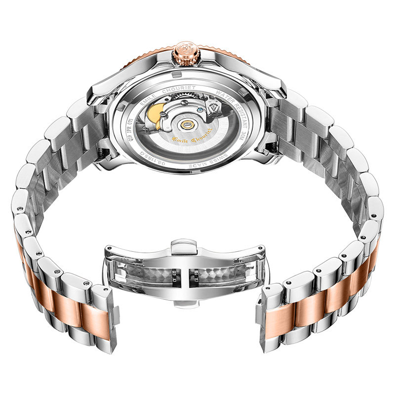 瑞士艾米龙表官方正品时光之翼太阳神系列玫瑰金机械腕表情侣手表