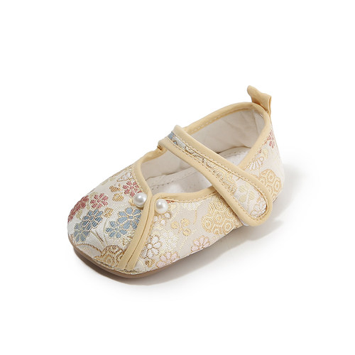 汉服鞋子女童布鞋新中式国风宝宝周岁鞋子女宝宝公主鞋礼服鞋古风 - 图3