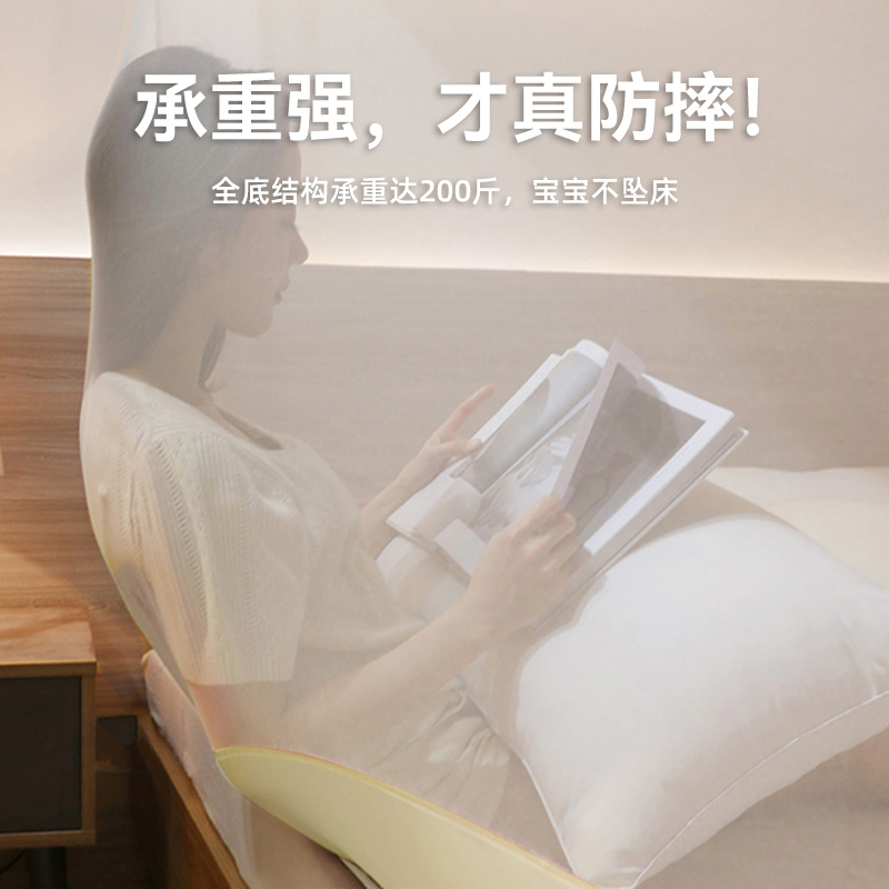 防摔蚊帐2024新款家用卧室婴儿童全底防止掉床免安装蒙古包出租房 - 图0