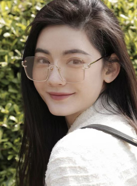 倒置半框金属方形太阳镜