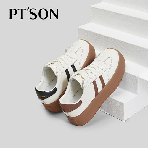 商场同款百田森复古德训鞋厚底鞋子女款增高休闲鞋子女小个子显高 - 图2