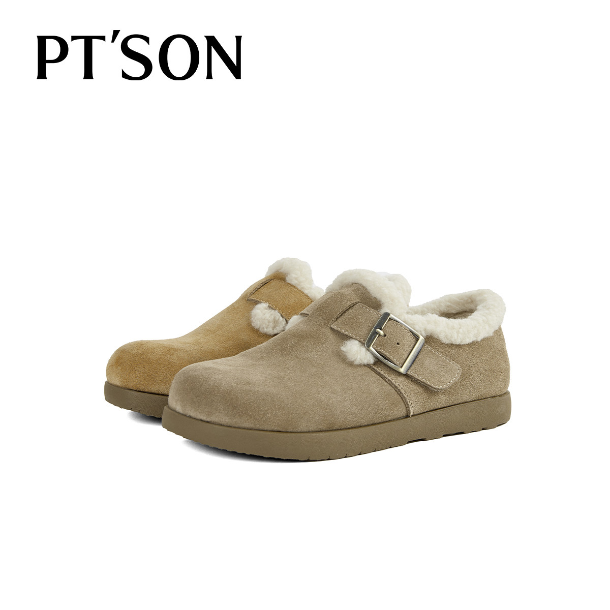 商场同款百田森加绒勃肯鞋女新款平底单鞋女秋冬勃肯毛毛鞋,淘宝优惠券,粉丝福利购,淘宝优惠卷