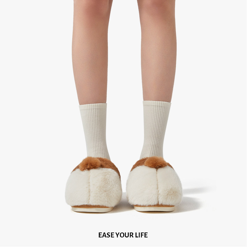 朴西柯基毛毛拖鞋女卡通秋冬厚底加绒室内居家包头可爱懒人棉拖鞋,淘宝优惠券,粉丝福利购,淘宝优惠卷