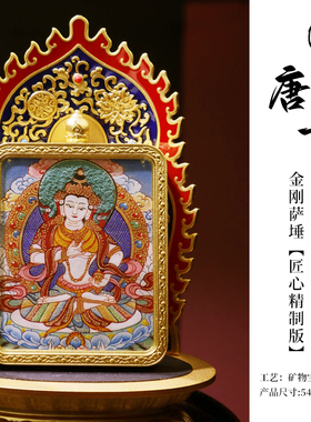 热贡唐卡手绘马头明王饰品吊坠