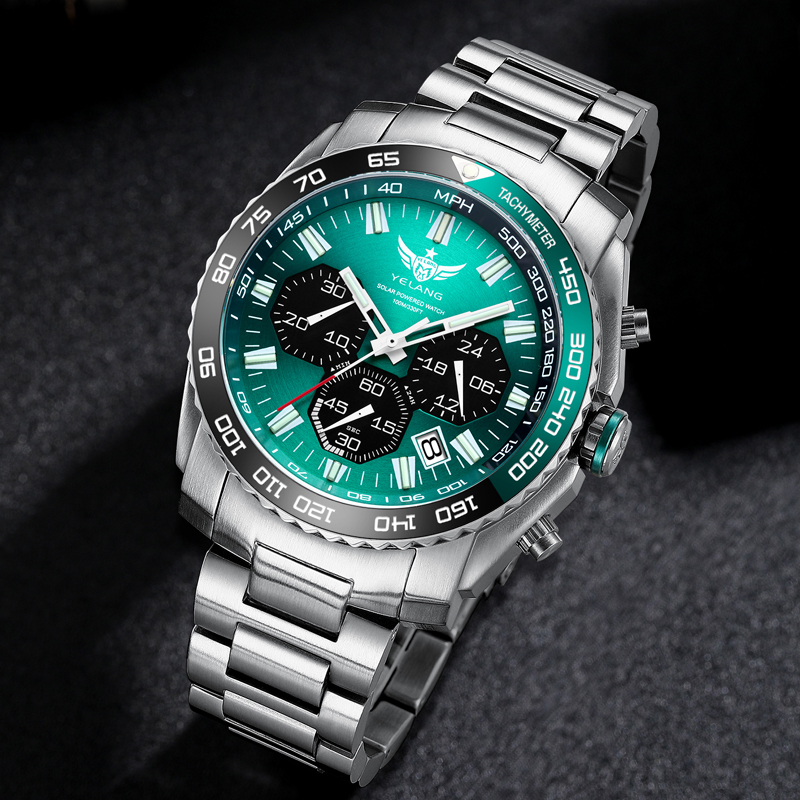 太阳能男光能运动表瑞士氚气石英表 野狼手表国产腕表