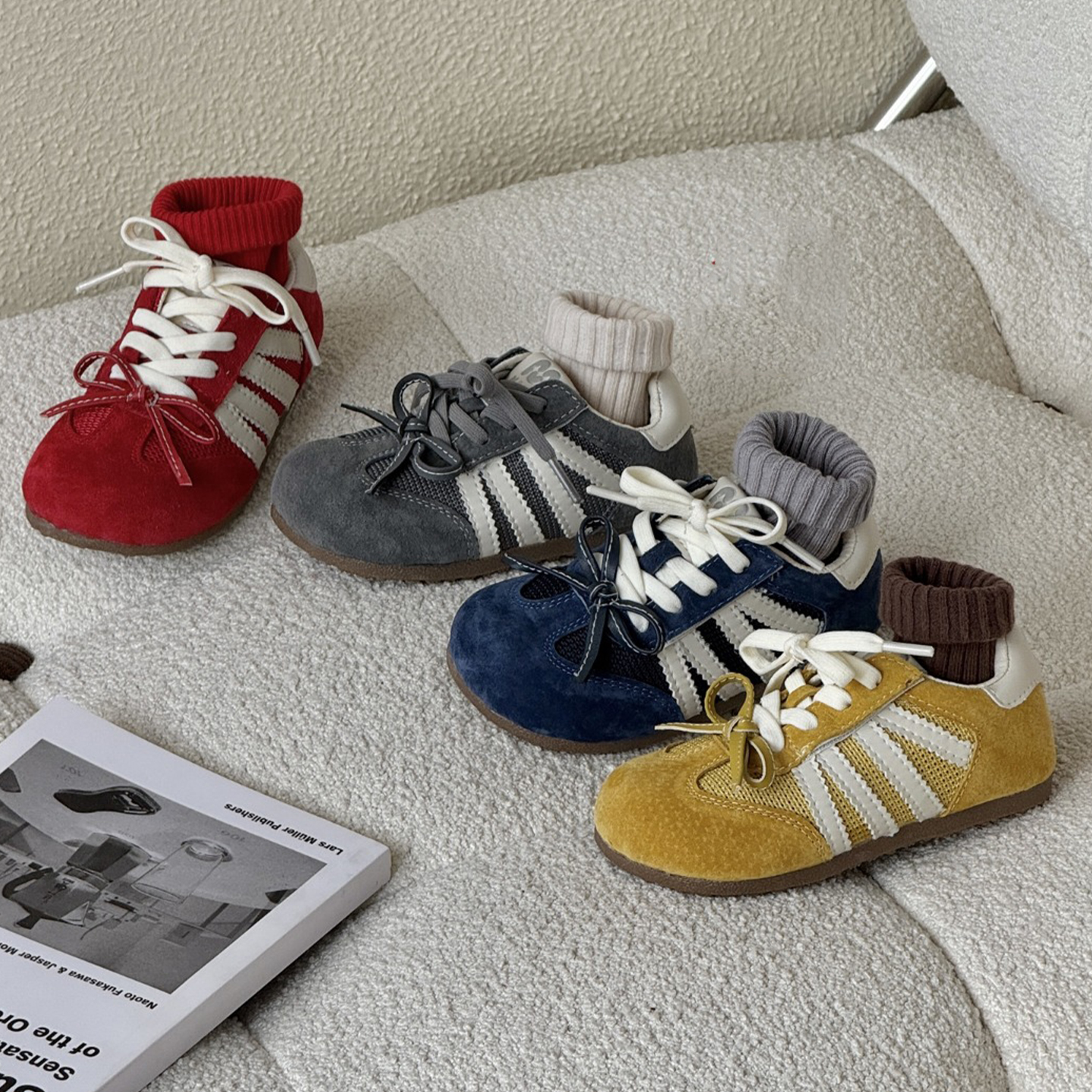 芭蕾风儿童鞋子女童运动鞋2025新款秋季网面透气软底宝宝德训鞋潮 - 图0