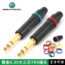 Swiss NEUTRIK Utrek NP3X-B big three core straight inserts 6 35mm stereo TRS plug black gold plated