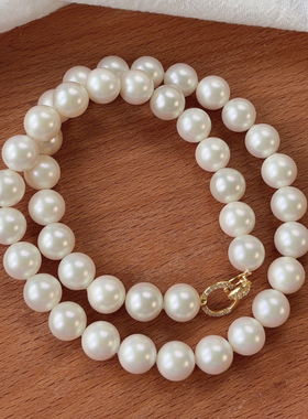 倪妮同款南洋澳白珍珠项链女
