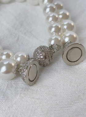 韩国博主强光澳白珍珠手链女